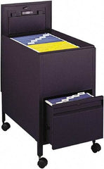 Safco - 17" Wide x 28" High x 26" Deep, 1 Drawer Mobile Tub - Steel, Black - Apex Tool & Supply