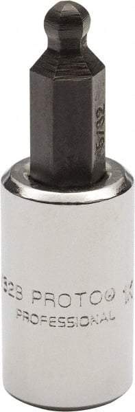Proto - 1/4" Drive, 5/32" Hex Bit Socket - 1-1/2" OAL, 1.047" Bit Length, Ball End - Apex Tool & Supply