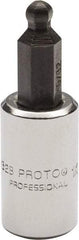 Proto - 1/4" Drive, 5/32" Hex Bit Socket - 1-1/2" OAL, 1.047" Bit Length, Ball End - Apex Tool & Supply