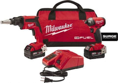 Milwaukee Tool - 18 Volt Cordless Tool Combination Kit - Includes Screwgun & Impact Driver, Lithium-Ion Battery Included - Apex Tool & Supply