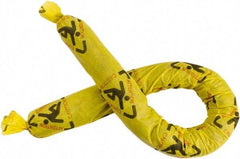 Brady SPC Sorbents - 12 Gal, 4' Long, 3" Diam, Polypropylene Sock - Chemical, Yellow - Apex Tool & Supply