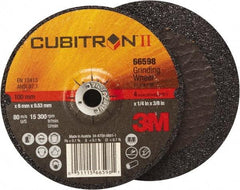 3M - 4-1/2" Wheel Diam, 7/8" Arbor Hole, Type 27 Depressed Center Wheel - Medium Grade, Ceramic, 13,300 Max RPM - Apex Tool & Supply