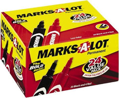 Marks-A-Lot - Red & Black Permanent Marker - Chisel Tip, AP Nontoxic Ink - Apex Tool & Supply