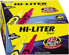 HiLiter - Pink, Yellow Highlighter - Chisel Tip, AP Nontoxic Ink - Apex Tool & Supply