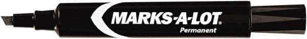 Marks-A-Lot - Black Permanent Marker - Chisel Tip, AP Nontoxic Ink - Apex Tool & Supply