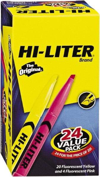 HiLiter - Yellow, Pink Highlighter - Chisel Tip, AP Nontoxic Ink - Apex Tool & Supply