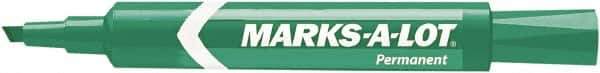 Marks-A-Lot - Green Permanent Marker - Chisel Tip, AP Nontoxic Ink - Apex Tool & Supply