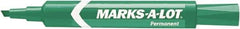 Marks-A-Lot - Green Permanent Marker - Chisel Tip, AP Nontoxic Ink - Apex Tool & Supply