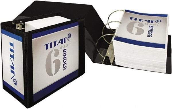 Samsill - 1,250 Sheet Capacity, 11 x 8-1/2", View Ring Binder - Polypropylene Covered Chipboard, Black - Apex Tool & Supply