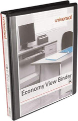 UNIVERSAL - 175 Sheet Capacity, 11 x 8-1/2", View Ring Binder - Polypropylene, Black - Apex Tool & Supply