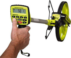 Calculated Industries - 9,999,999' Counter Limit, 45" OAL, Fluorescent Green Measuring Wheel - 99.5" Accuracy per 100", Measures in Feet, Meters, Yards & Inches - Apex Tool & Supply