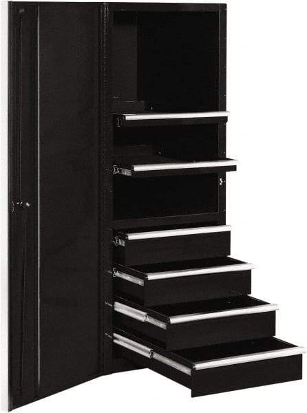 EXTREME TOOLS - 4 Drawer Side Tool Cabinet - 24" Wide x 30-7/8" Deep x 63-3/8" High, Steel, Black - Apex Tool & Supply
