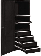 EXTREME TOOLS - 4 Drawer Side Tool Cabinet - 24" Wide x 30-7/8" Deep x 63-3/8" High, Steel, Black - Apex Tool & Supply