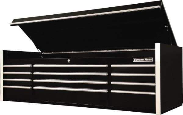 EXTREME TOOLS - 8 Drawer Top Tool Chest - 72" Wide x 25" Deep x 22-1/4" High, Steel, Black - Apex Tool & Supply