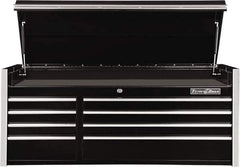 EXTREME TOOLS - 10 Drawer Top Tool Chest - 54-5/8" Wide x 25" Deep x 22-1/4" High, Steel, Black - Apex Tool & Supply