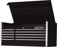 EXTREME TOOLS - 10 Drawer Top Tool Chest - 55" Wide x 30" Deep x 26-3/8" High, Steel, Black - Apex Tool & Supply