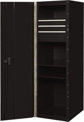 EXTREME TOOLS - 3 Drawer Side Tool Locker - 19" Wide x 61" Deep x 25" High, Steel/Aluminum, Black - Apex Tool & Supply