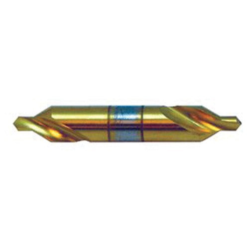 ‎#0 × 1-1/4″ OAL 90 Degree HSS Plain Combined Drill and Countersink TiN