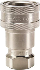 Parker - 9/16-18 SAE ORB 316 Stainless Steel Hydraulic Hose Female Straight Thread Coupler - 2,000 psi, 3 GPM, Series 60 - Apex Tool & Supply