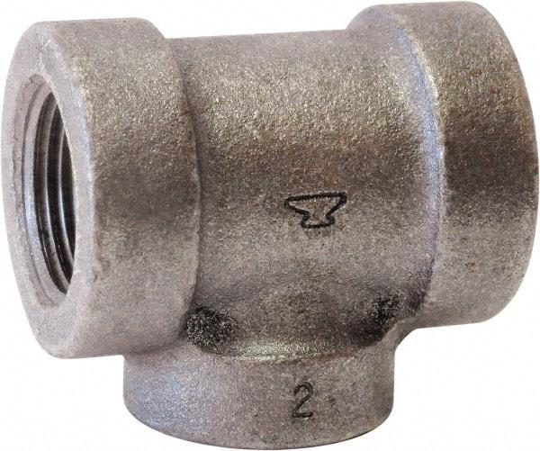 Made in USA - Size 1-1/4 x 3/4 x 1-1/4", Class 125, Cast Iron Black Pipe Reducing Tee - 175 psi, FPT End Connection - Apex Tool & Supply