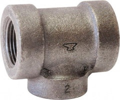 Made in USA - Size 1-1/4 x 3/4 x 1-1/4", Class 125, Cast Iron Black Pipe Reducing Tee - 175 psi, FPT End Connection - Apex Tool & Supply