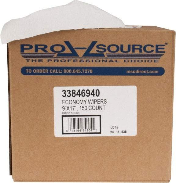 PRO-SOURCE - Dry General Purpose Wipes - Pop-Up, 17" x 9" Sheet Size, White - Apex Tool & Supply