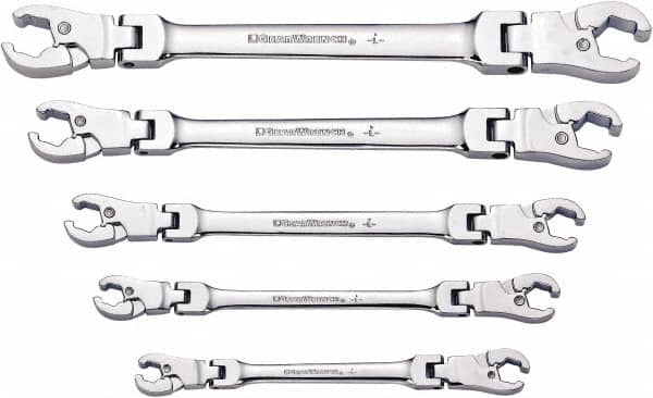 Armstrong - 5 Piece, 1/4 to 7/8" Flare Nut Wrench Set - Apex Tool & Supply