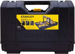 Stanley - 15 Compartment 1 Tray Tool Organizer - 9" Wide x 18-7/8" Deep x 12" High, Plastic, Black/Yellow - Apex Tool & Supply