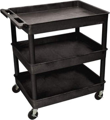 Luxor - 300 Lb Capacity, 24" Wide x 18" Long x 38" High Shelf Cart - 3 Shelf, Plastic - Apex Tool & Supply