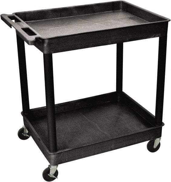 Luxor - 300 Lb Capacity, 24" Wide x 32" Long x 37" High Shelf Cart - 2 Shelf, Plastic - Apex Tool & Supply