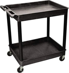 Luxor - 300 Lb Capacity, 24" Wide x 32" Long x 37" High Shelf Cart - 2 Shelf, Plastic - Apex Tool & Supply