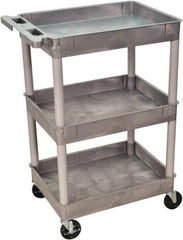Luxor - 300 Lb Capacity, 24" Wide x 18" Long x 38" High Shelf Cart - 3 Shelf, Plastic - Apex Tool & Supply