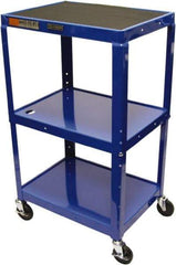 Luxor - 300 Lb Capacity, 24" Wide x 18" Long x 42" High Standard Utility Cart - 3 Shelf, Steel - Apex Tool & Supply