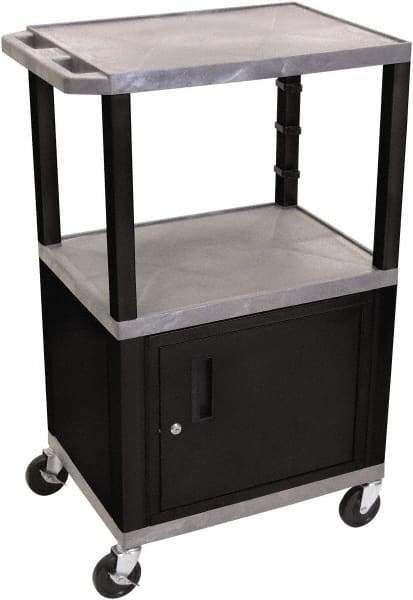 Luxor - 300 Lb Capacity, 24" Wide x 18" Long x 42" High Standard Utility Cart - 3 Shelf, Plastic - Apex Tool & Supply