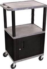 Luxor - 300 Lb Capacity, 24" Wide x 18" Long x 42" High Standard Utility Cart - 3 Shelf, Plastic - Apex Tool & Supply