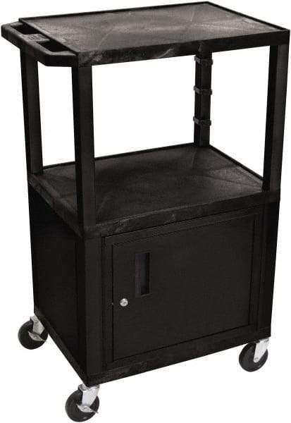 Luxor - 300 Lb Capacity, 24" Wide x 18" Long x 42" High Standard Utility Cart - 3 Shelf, Plastic - Apex Tool & Supply
