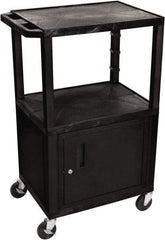 Luxor - 300 Lb Capacity, 24" Wide x 18" Long x 42" High Standard Utility Cart - 3 Shelf, Plastic - Apex Tool & Supply