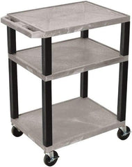 Luxor - 300 Lb Capacity, 24" Wide x 18" Long x 34" High Standard Utility Cart - 3 Shelf, Plastic - Apex Tool & Supply
