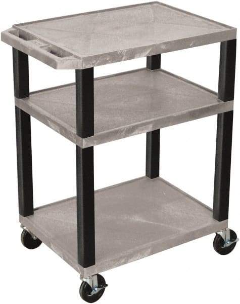 Luxor - 300 Lb Capacity, 24" Wide x 18" Long x 34" High Standard Utility Cart - 3 Shelf, Plastic - Apex Tool & Supply