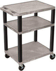 Luxor - 300 Lb Capacity, 24" Wide x 18" Long x 34" High Standard Utility Cart - 3 Shelf, Plastic - Apex Tool & Supply