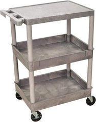 Luxor - 300 Lb Capacity, 24" Wide x 18" Long x 36" High Shelf Cart - 3 Shelf, Plastic - Apex Tool & Supply