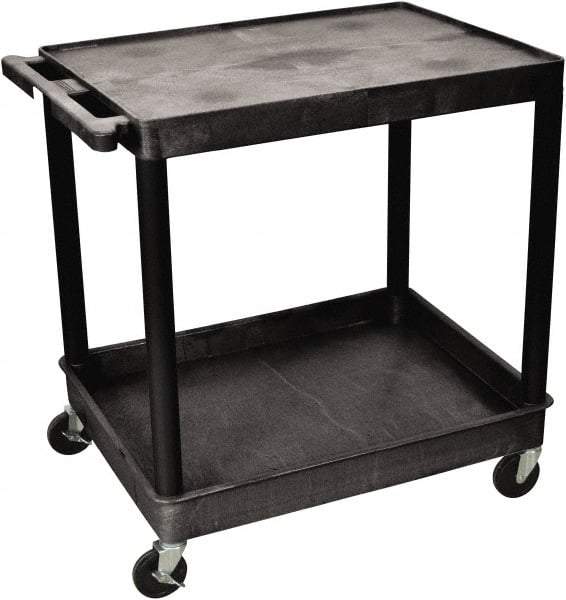 Luxor - 300 Lb Capacity, 24" Wide x 32" Long x 35" High Shelf Cart - 2 Shelf, Plastic - Apex Tool & Supply