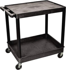 Luxor - 300 Lb Capacity, 24" Wide x 32" Long x 35" High Shelf Cart - 2 Shelf, Plastic - Apex Tool & Supply