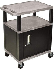 Luxor - 300 Lb Capacity, 24" Wide x 18" Long x 34" High Standard Utility Cart - 3 Shelf, Plastic - Apex Tool & Supply
