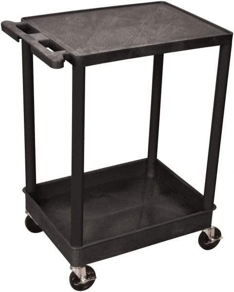 Luxor - 300 Lb Capacity, 24" Wide x 18" Long x 35" High Shelf Cart - 2 Shelf, Plastic - Apex Tool & Supply