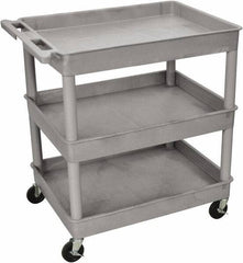 Luxor - 300 Lb Capacity, 24" Wide x 18" Long x 38" High Shelf Cart - 3 Shelf, Plastic - Apex Tool & Supply