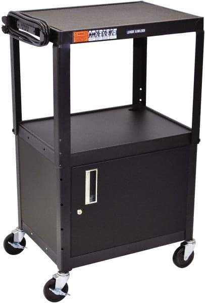 Luxor - 300 Lb Capacity, 24" Wide x 18" Long x 42" High Standard Utility Cart - 3 Shelf, Steel - Apex Tool & Supply