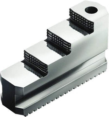 Schunk - 8" Max Chuck Diam Compatibility, Case Hardened Steel Serrated Hard Lathe Top Jaws - 3 Steps - Apex Tool & Supply