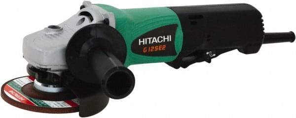 Hitachi - 4-1/2" Wheel Diam, 10,000 RPM, Corded Angle & Disc Grinder - 5/8-11 Spindle, 120 Volts, 9.5 Amps - Apex Tool & Supply