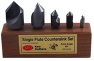 5 Pc Set 82° Single Flute Countersinks - Apex Tool & Supply